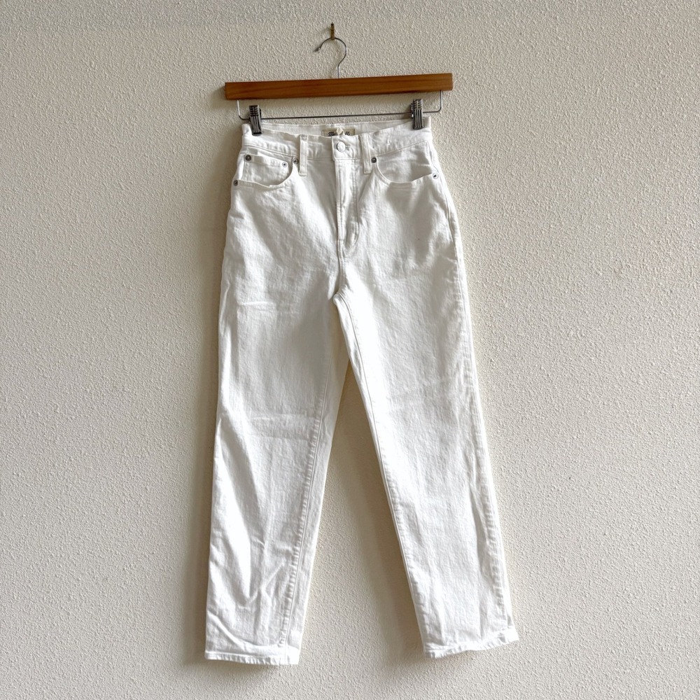Madewell Perfect Vintage Straight Jeans Women 25 White VGUC High Rise Denim